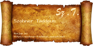 Szohner Taddeus névjegykártya